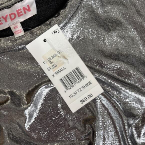 Leyden Women's Sharona Twisted Metallic Crop Top sz XS and Skirt sz M - Picture 7 of 7